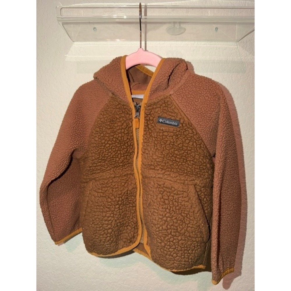 Columbia Kids Brown Sherpa Fleece Full Zip Hoodie Animal Ears 2T